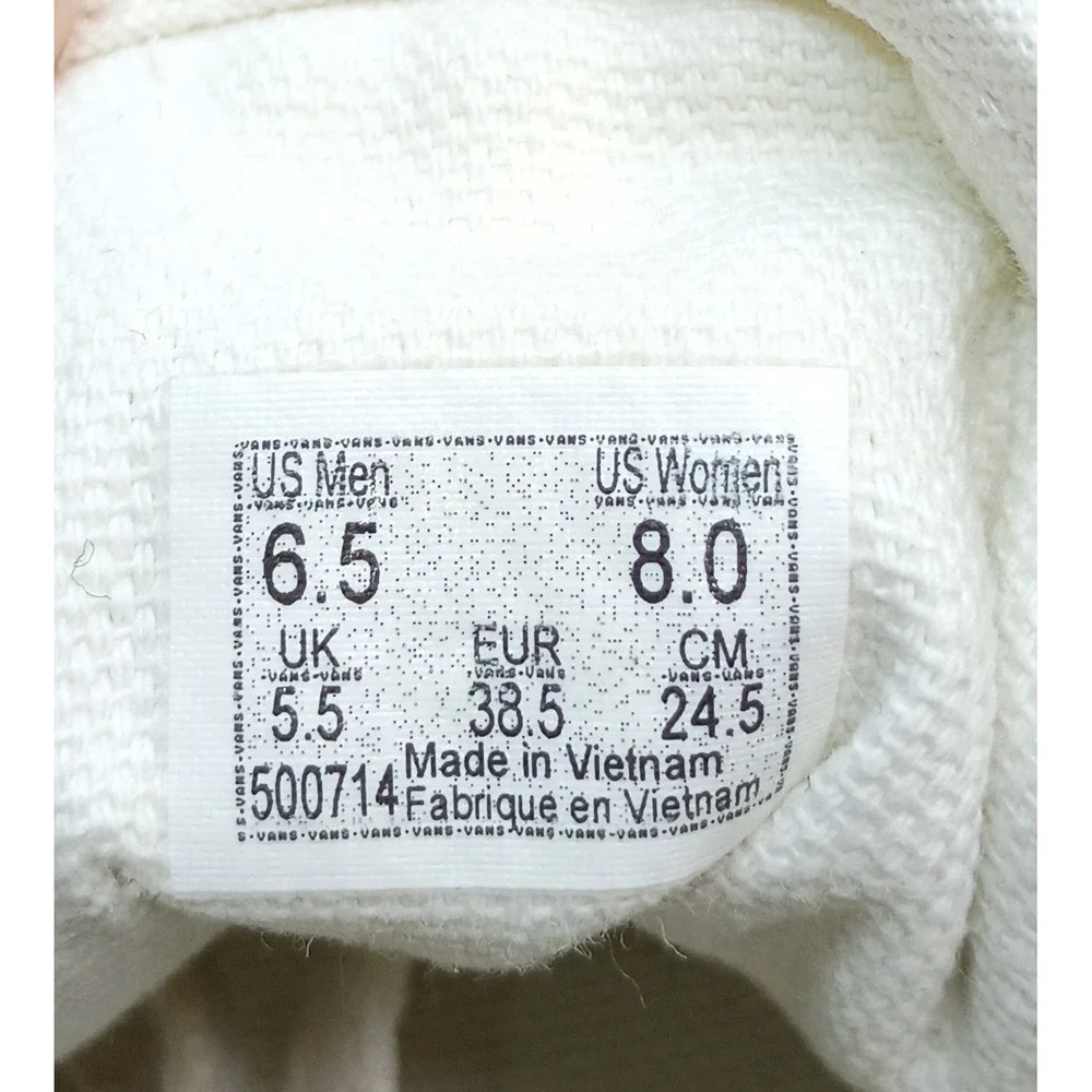 Vans Old Skool Floral Print Sneakers Cream‎ White Suede Womens 8 Mens 6.5 500714